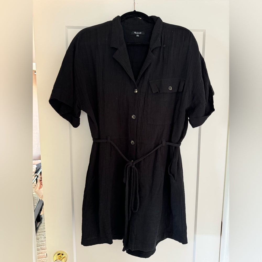 Madewell tie waist shorts romper